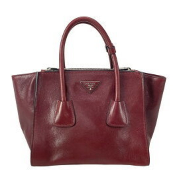 Prada Bag Leather Bordeaux Tote - Picture 1 of 9